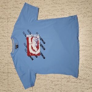 Ecko Unltd. Light Blue Classic Big Logo Spellout Crewneck T-Shirt Vintage Y2K